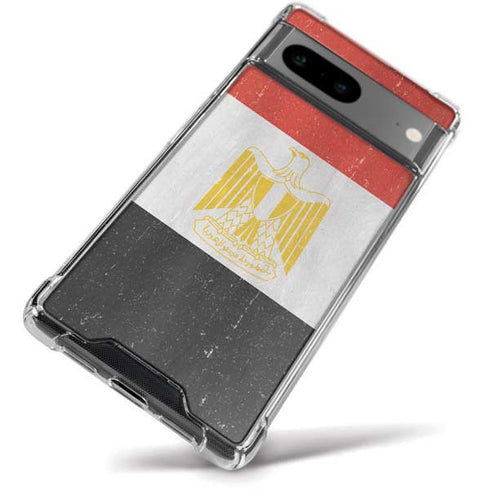 Egyptian Flag Distressed Google Pixel 8a Clear Case